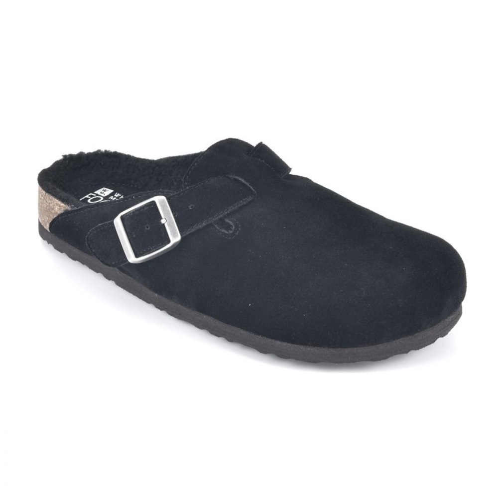Black Shearling Clogs - Birkenstock Boston DUPE